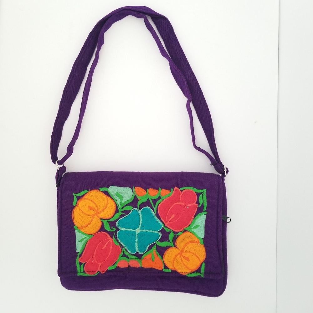 Traditional Embroided Crossbody Adjustable Handbag